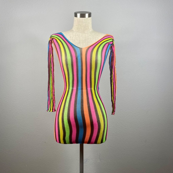 Colorful mesh body stocking - Picture 5 of 7